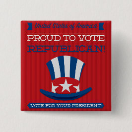Republikein Vierkante Button 5,1 Cm