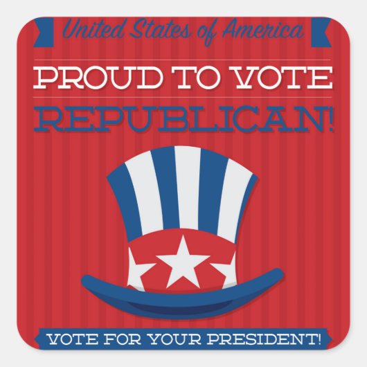 Republikein Vierkante Sticker (Voorkant)