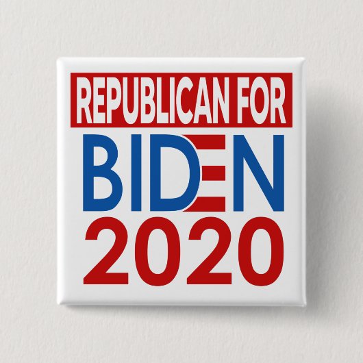 Republikein voor Biden 2020 Vierkante Button 5,1 Cm (Voorkant)