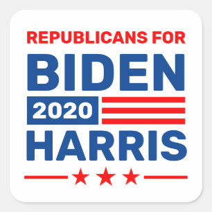 Republikein voor Biden Harris 2020 Verkiezingen St Vierkante Sticker