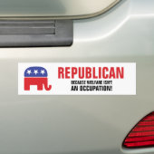 Republikein - Want Welzijn is geen beroep! Bumpersticker (Op auto)