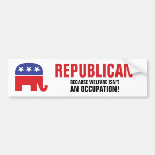 Republikein - Want Welzijn is geen beroep! Bumpersticker