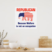 Republikein - Want Welzijn is geen beroep Poster (Keuken)
