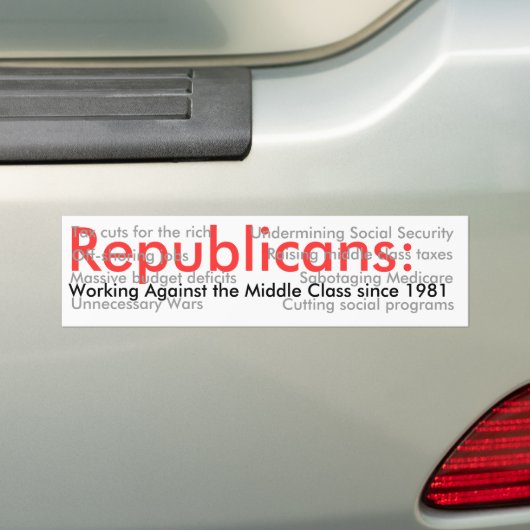 Republikeinen: 1 bumpersticker (Op auto)