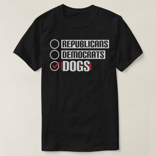 Republikeinen Democraten Stemming Hondenliefhebber T-shirt (Design voorkant)