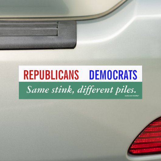 Republikeinen Democraten Zelfde stinkende verschil Bumpersticker (Op auto)