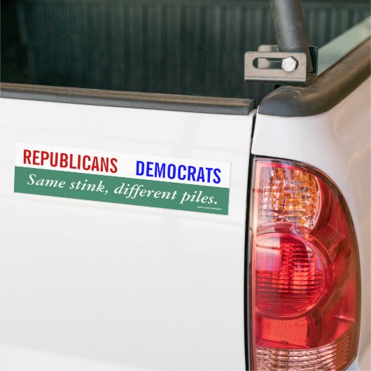 Republikeinen Democraten Zelfde stinkende verschil Bumpersticker (Op Truck)