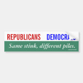 Republikeinen Democraten Zelfde stinkende verschil Bumpersticker (Voorkant)