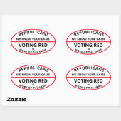 Republikeinen die je spel kennen ovale sticker (Vel)