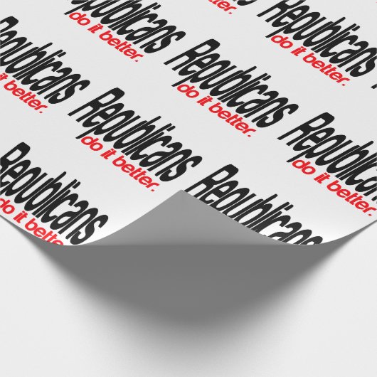 Republikeinen doen het beter cadeaupapier (Hoek)