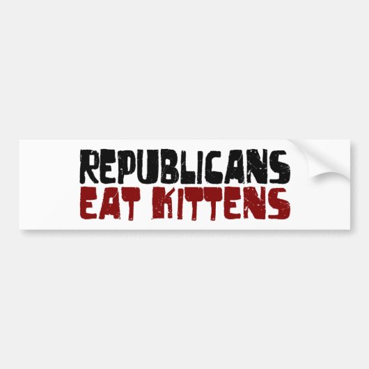 Republikeinen Eat Kittens Bumpersticker (Voorkant)