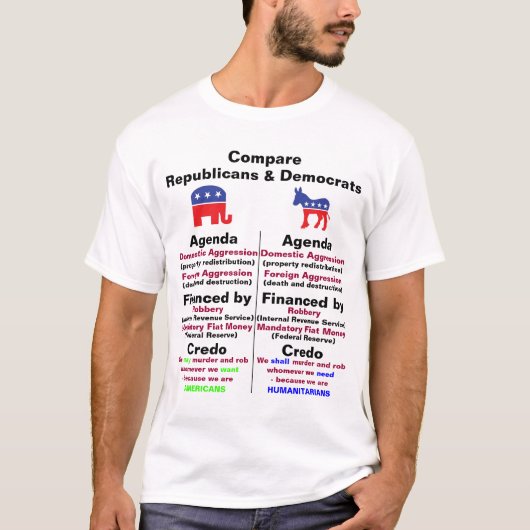Republikeinen en Democraten T-shirt (Voorkant)