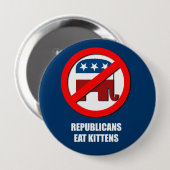 republikeinen eten kittens ronde button 4,0 cm (Voorkant /achterkant)