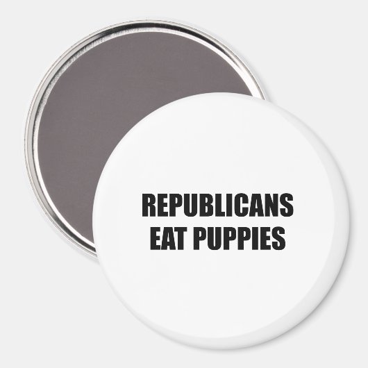 Republikeinen eten puppies magneet (Voorkant / Achterkant)
