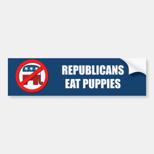Republikeinen eten puppy's bumpersticker (Voorkant)