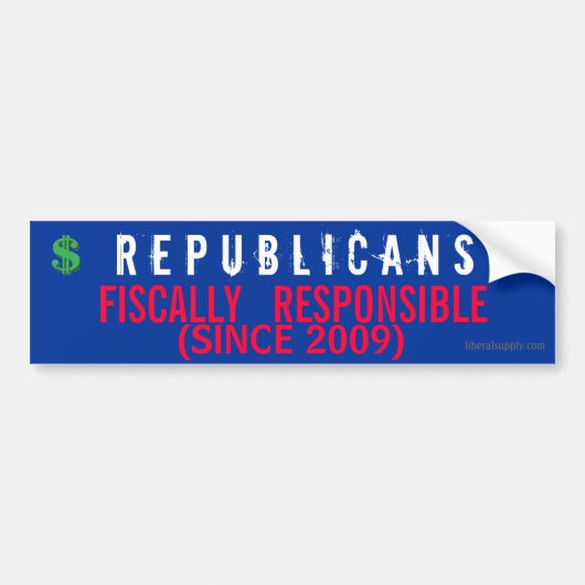 Republikeinen — fiscaal verantwoordelijk bumpersticker (Voorkant)