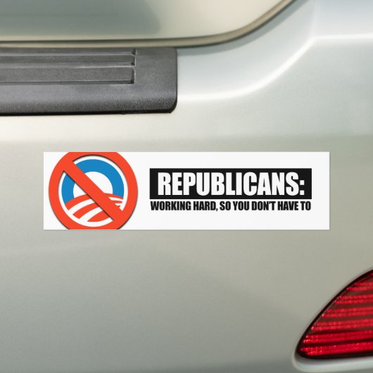 Republikeinen - hard werken zodat je niet bumpersticker (Op auto)