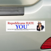 Republikeinen Hate Bumpersticker (Op auto)