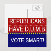 Republikeinen hebben D.U.M.B. Briefkaart (Voorkant / Achterkant)
