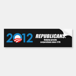 Republikeinen - Helpende hebzuchtige bedrijven Bumpersticker