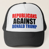 Republikeinen tegen Donald Trump Trucker Pet (Voorkant)