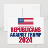 Republikeinen tegen Trump 2024 Verkiezingen Briefkaart (Voorkant / Achterkant)