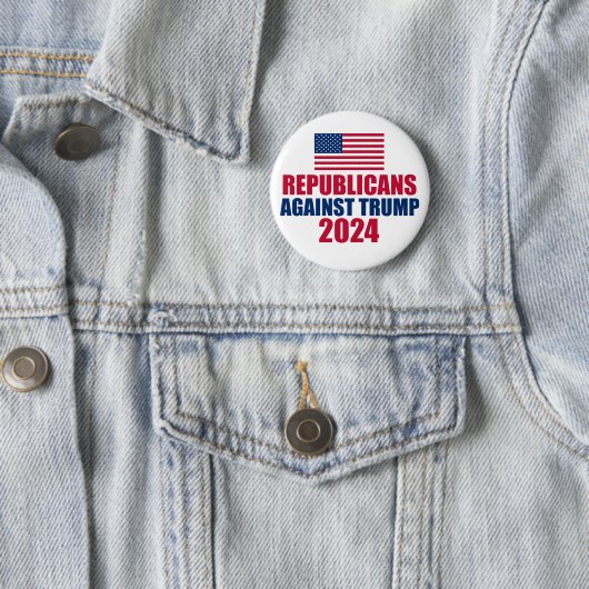 Republikeinen tegen Trump 2024 Verkiezingen Ronde Button 5,7 Cm (In situ)