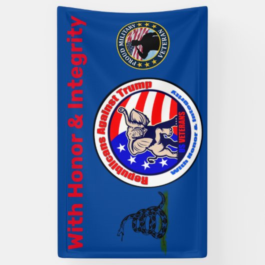 Republikeinen tegen Trump Banner 3'x5' (Verticaal)