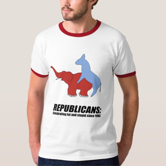Republikeinen - Vieren van vet en dom T-shirt (Voorkant)