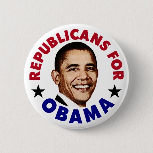 Republikeinen Voor Barack Obama Knop Ronde Button 5,7 Cm (Voorkant)