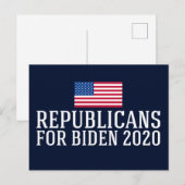 Republikeinen voor Biden 2020 Briefkaart (Voorkant / Achterkant)