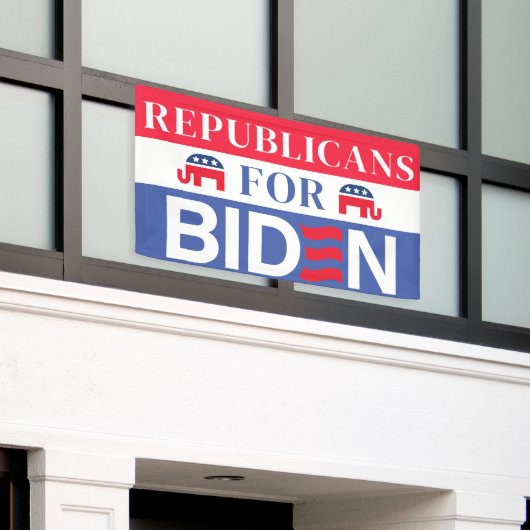 Republikeinen voor Biden | Stemming Biden 2024 Ver Spandoek (Buitenkant Gebouw)