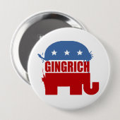 Republikeinen voor Gingrich Ronde Button 4,0 Cm (Voorkant /achterkant)
