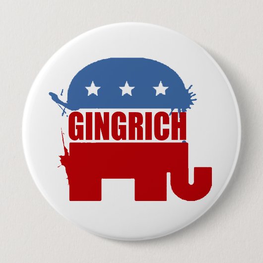 Republikeinen voor Gingrich Ronde Button 4,0 Cm (Voorkant)