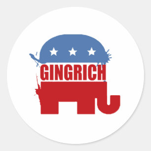 Republikeinen voor Gingrich Ronde Sticker