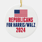 Republikeinen voor Harris Walz American Christmas Keramisch Ornament (Voorkant)