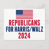 Republikeinen voor Harris Walz Amerikaanse vlag Briefkaart (Voorkant)
