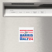 Republikeinen voor Harris Walz Red Blue Magneet (Insitu (Vaatwasser))