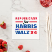 Republikeinen voor Harris Walz Red Blue Servet (Insitu)
