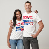Republikeinen voor Harris Walz Red Blue T-shirt (Unisex)