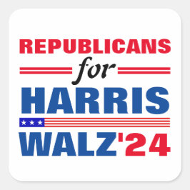 Republikeinen voor Harris Walz Red Blue Vierkante Sticker
