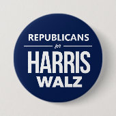 Republikeinen voor Harris Walz Ronde Button 7,6 Cm (Voorkant)