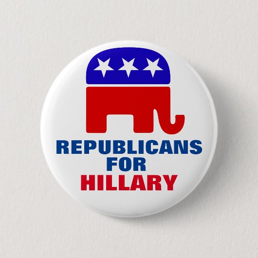 Republikeinen voor Hillary Clinton Ronde Button 5,7 Cm (Voorkant)