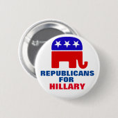 Republikeinen voor Hillary Clinton Ronde Button 5,7 Cm (Voorkant /achterkant)