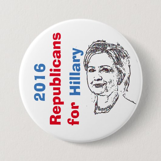 Republikeinen voor Hillary Knop Ronde Button 7,6 Cm (Voorkant)