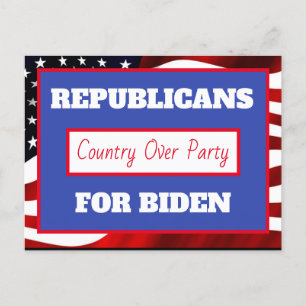 Republikeinen voor Joe Biden, Country Over Party Briefkaart