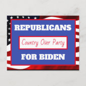 Republikeinen voor Joe Biden, Country Over Party Briefkaart (Voorkant)