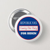Republikeinen voor Joe Biden, Land over Partij Ronde Button 5,7 Cm (Voorkant /achterkant)