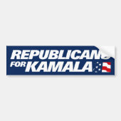 Republikeinen voor Kamala Harris 2024 Bumpersticker (Voorkant)