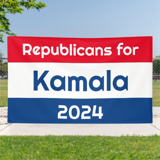 Republikeinen voor Kamala Harris 2024 Spandoek (Buitenkant)